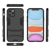 Funda protectora a prueba de golpes de PC + TPU con soporte invisible, para iPhone 12/12 Pro, para iPhone 12 mini, para OPPO Realme C11, para Vivo iQOO Z1x, para Vivo X50 Pro+, para Samsung Galaxy M01